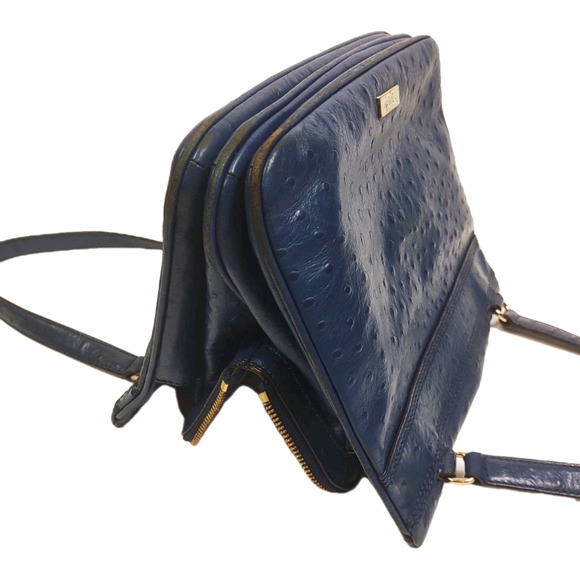 KATE SPADE New York Blue Ostrich Leather Bow Bag Handbag Purse Shoulder Bag - Picture 16 of 16